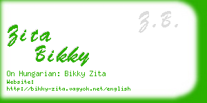 zita bikky business card